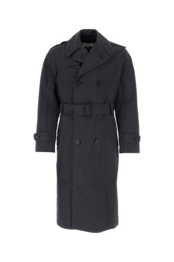 【送料&関税込】Maison Margiela Dark Blue Cotton Trench Coat Maison Margiela Dark Blue Cotton Trench Coat – LOZURI®