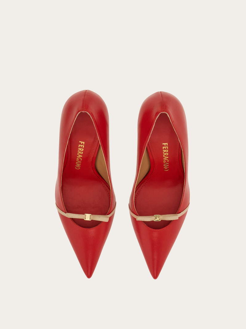 FERRAGAMO Mini bow mid heel pump outlook