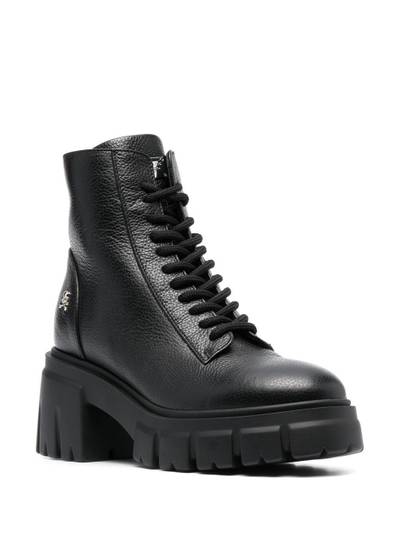 PHILIPP PLEIN shearling lined lace-up leather ankle boots outlook