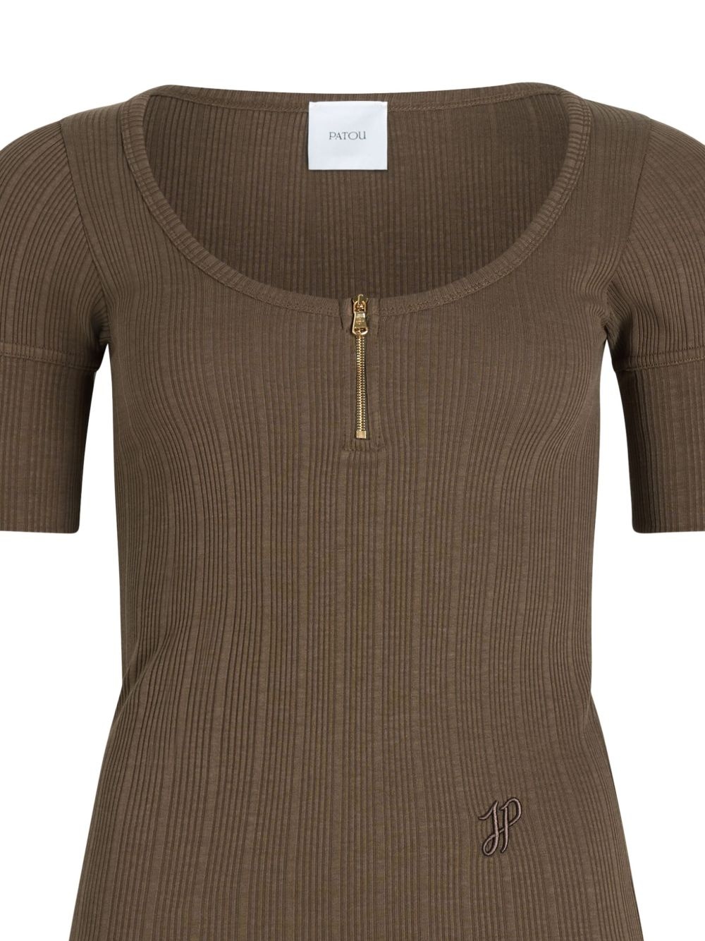 scoop-neck ribbed T-shirt - 2