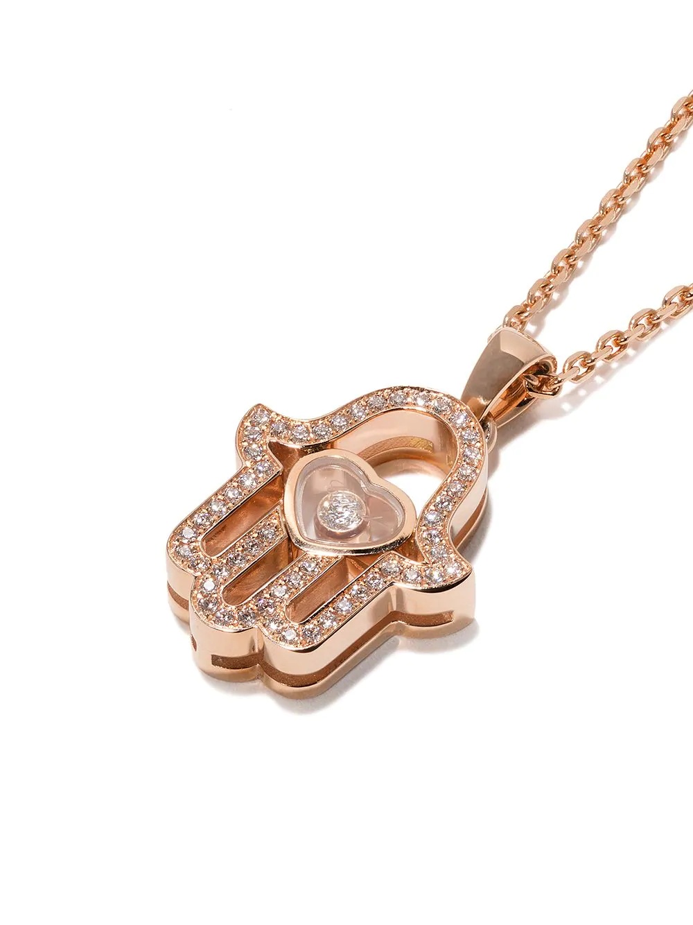 18kt rose gold Good Luck Charms diamond pendant necklace - 3