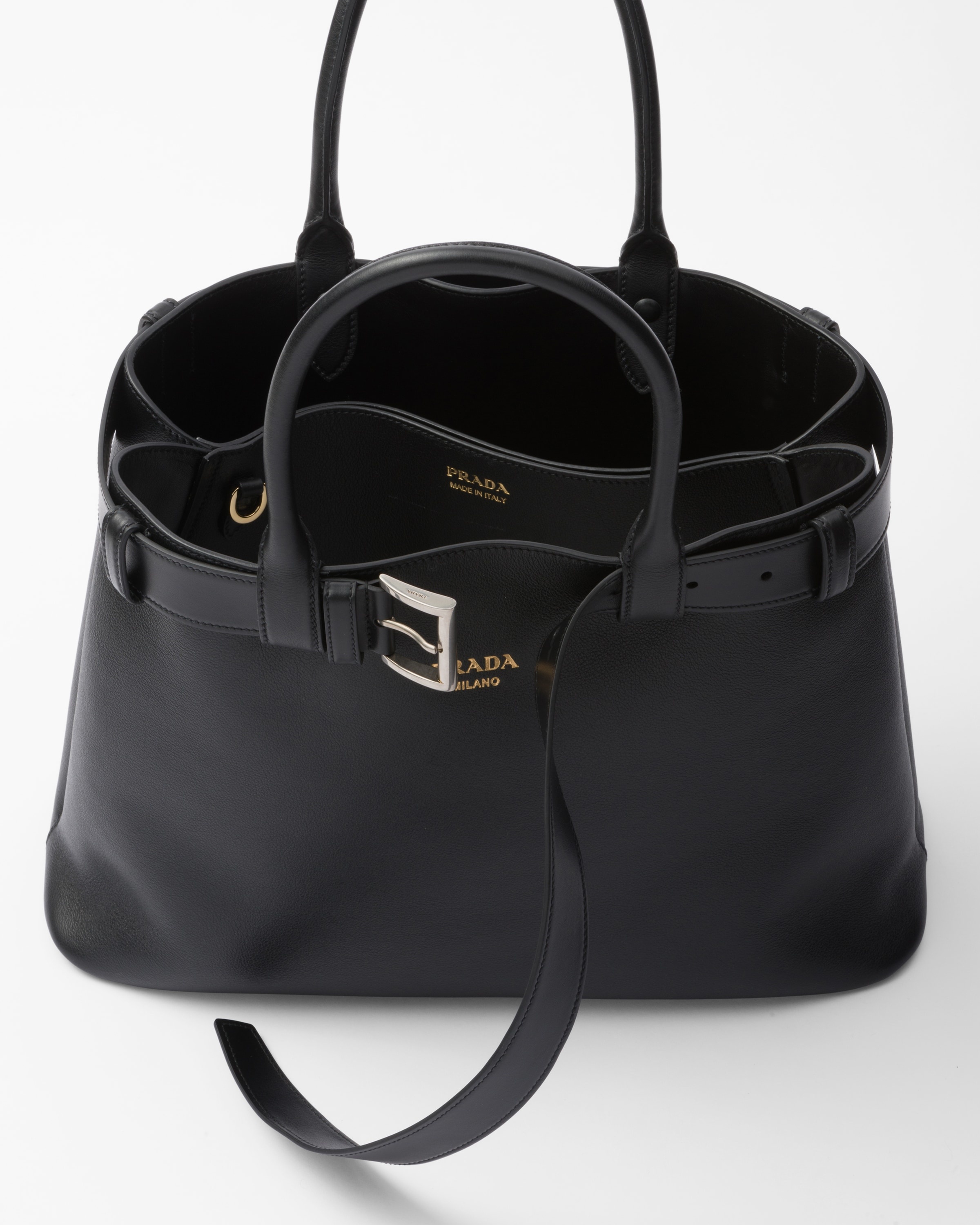 Prada Buckle large leather handbag with belt - 5