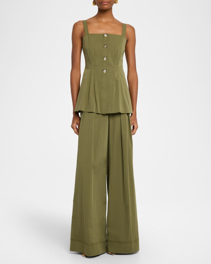 VERONICA BEARD Kariselle Sleeveless Square-Neck Top outlook