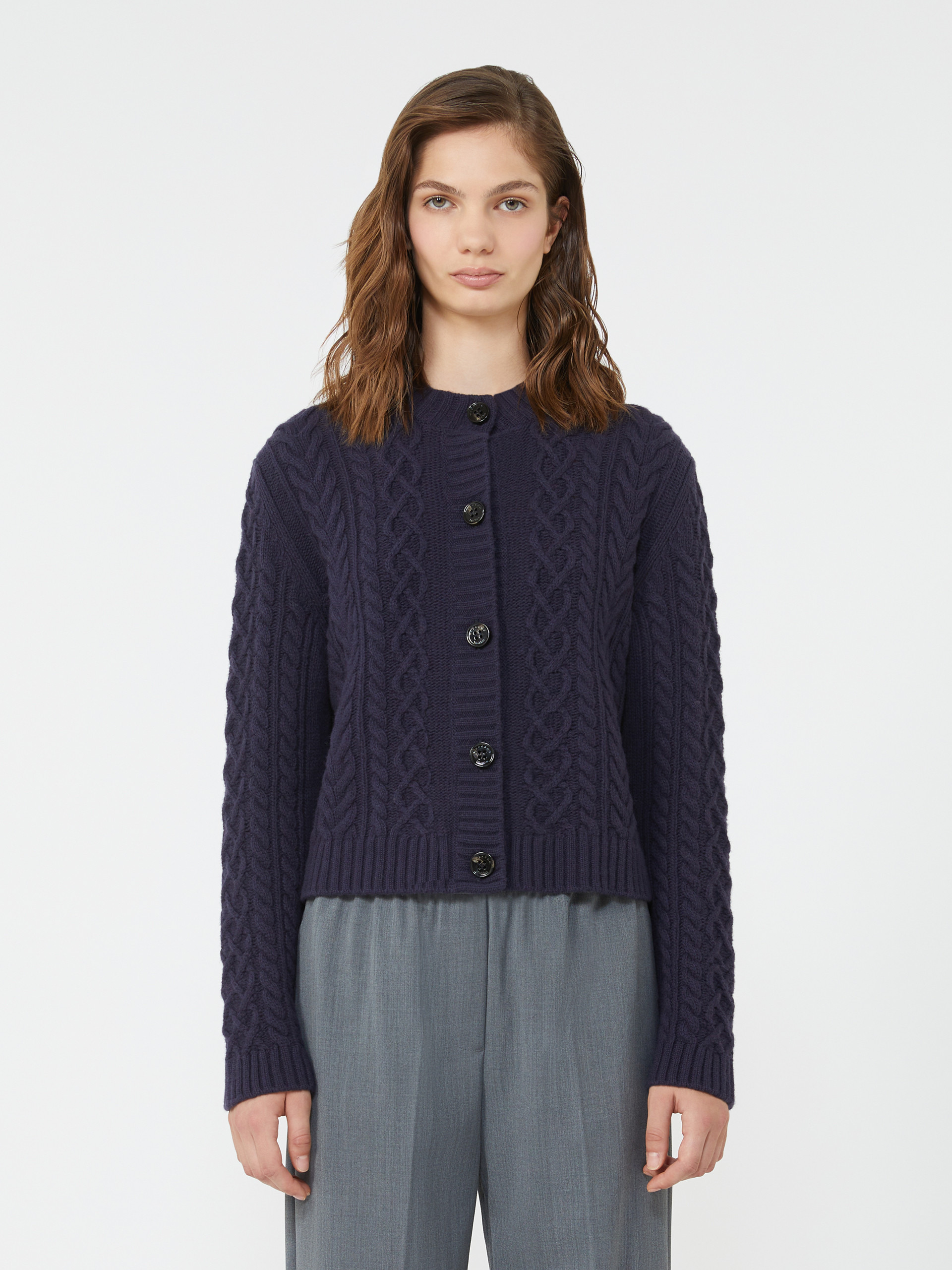 ABITO Wool knit crew-neck cardigan - 3