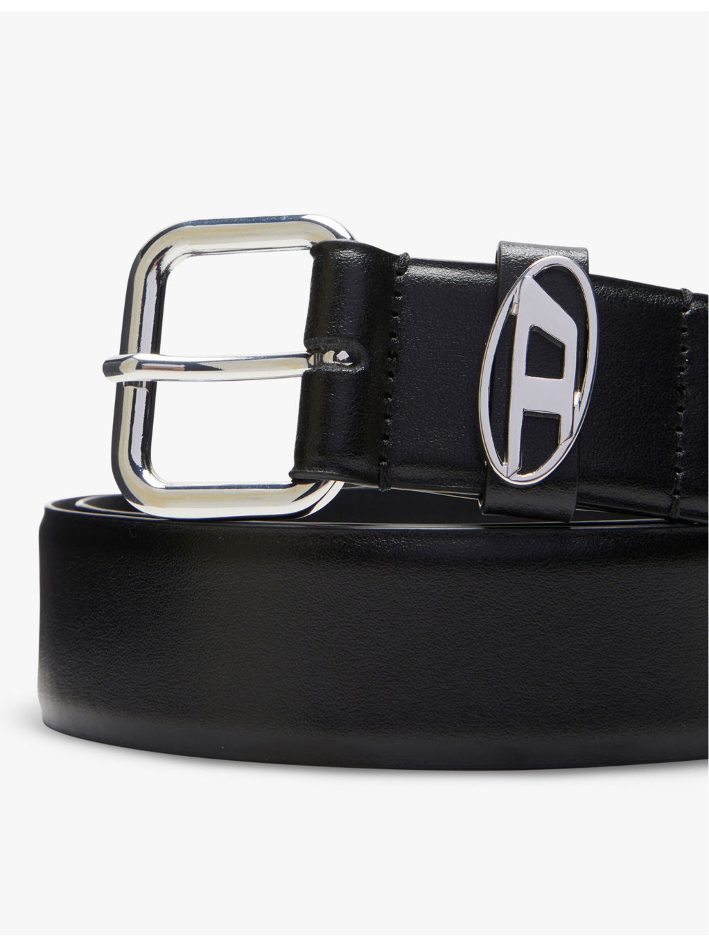 B-1DR oval logo-buckle leather belt - 3