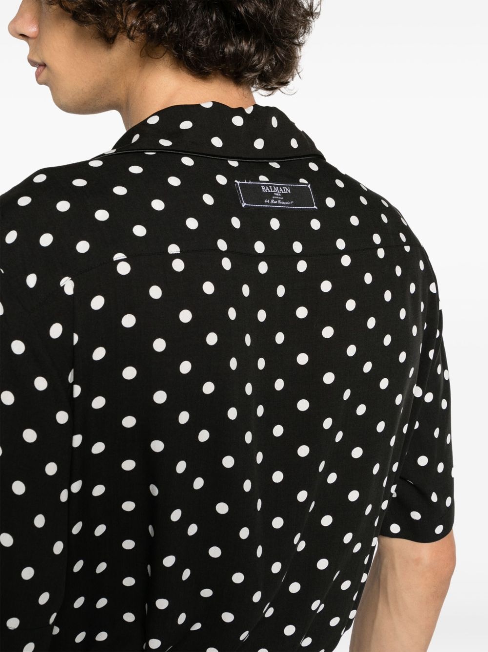 polka dot-print crepe shirt - 5