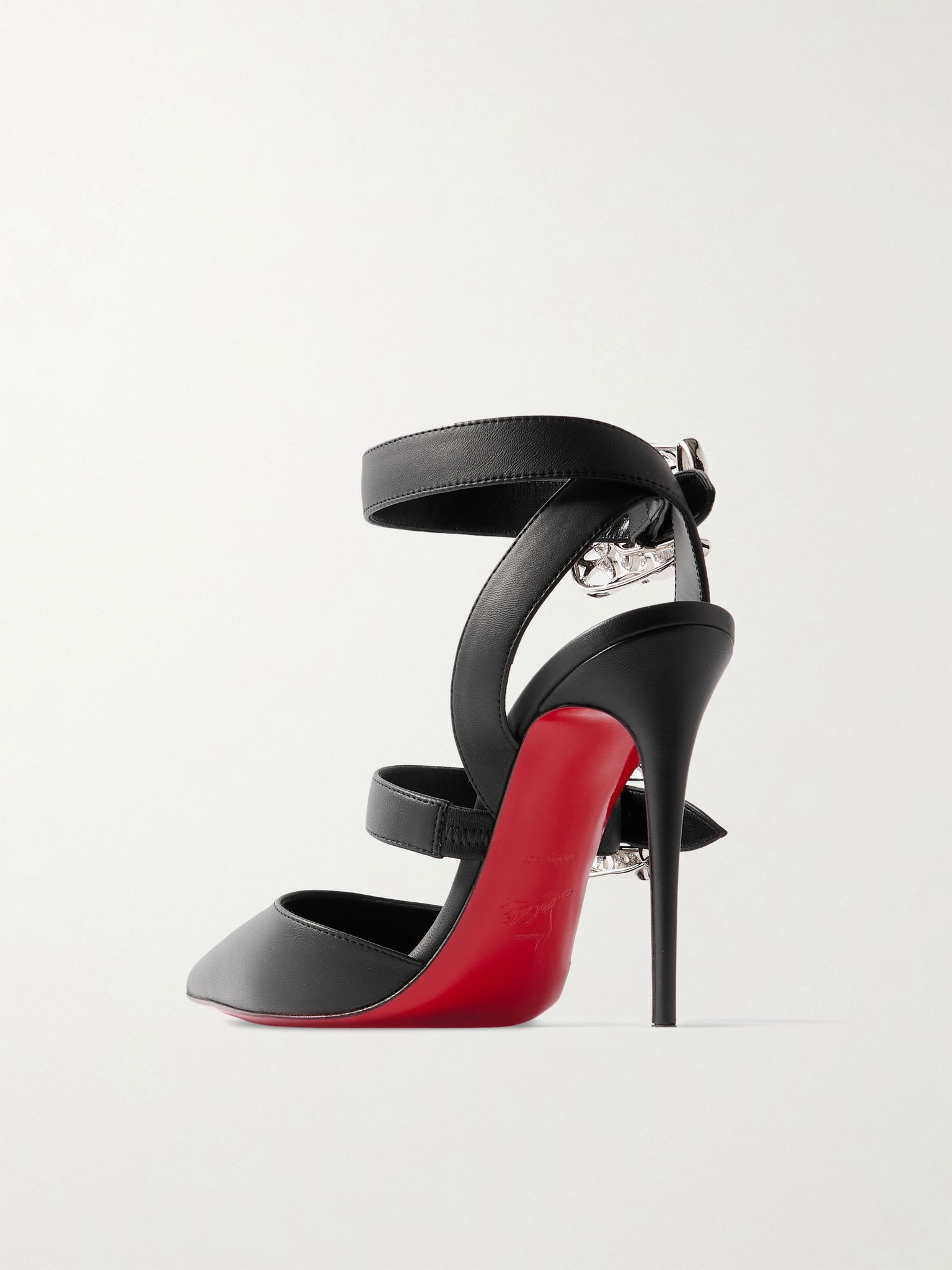 Giddylina 100 buckle-embellished leather pumps Black - 3