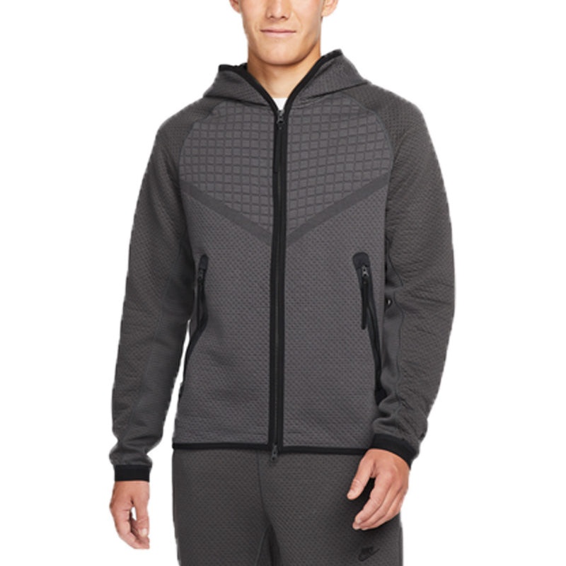 Men's Nike Therma-Fit Tech Pack Training Sports Stay Warm Hooded Jacket Gray DD6635-060 - 3