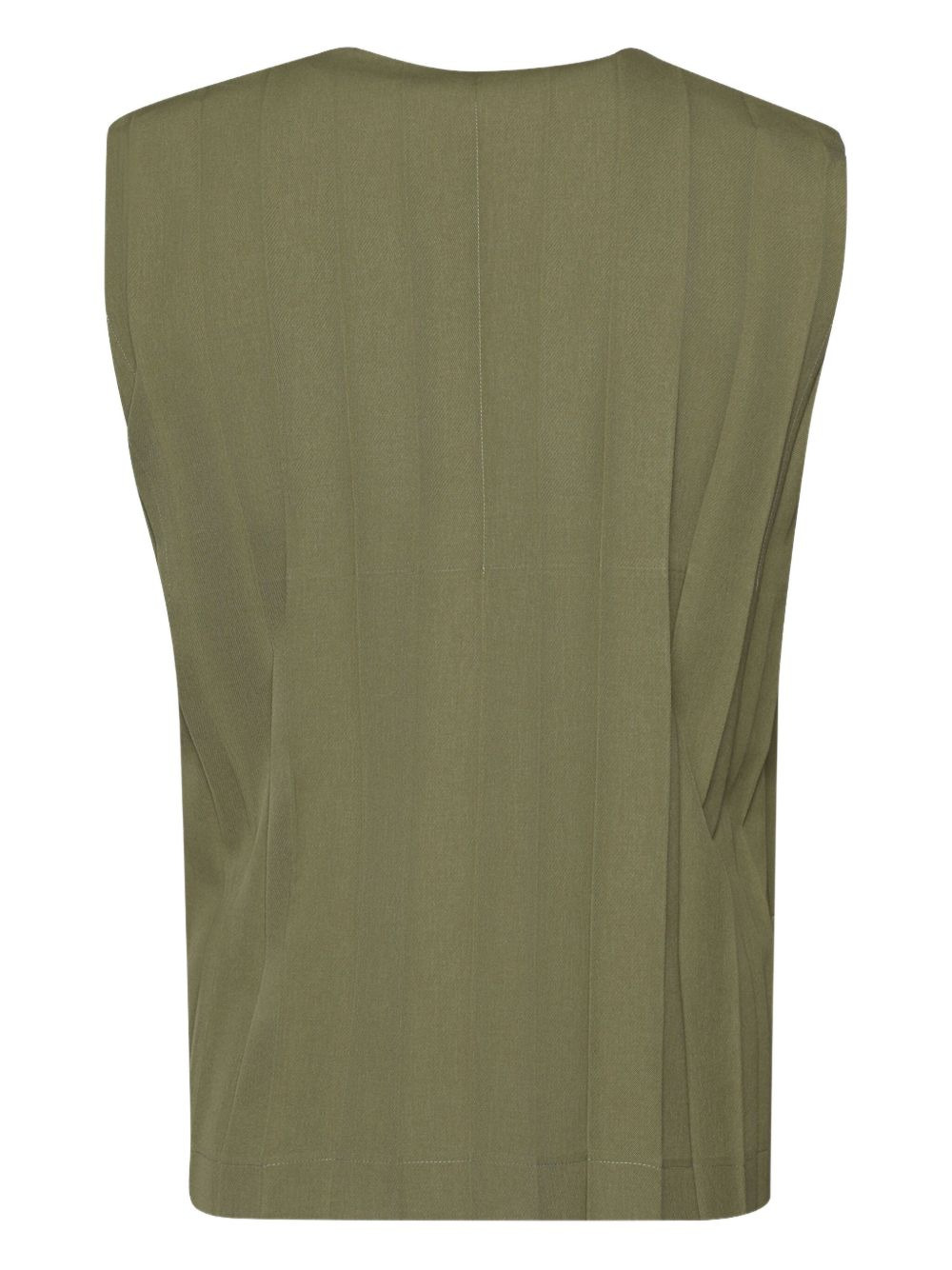 pleated button-front vest - 2