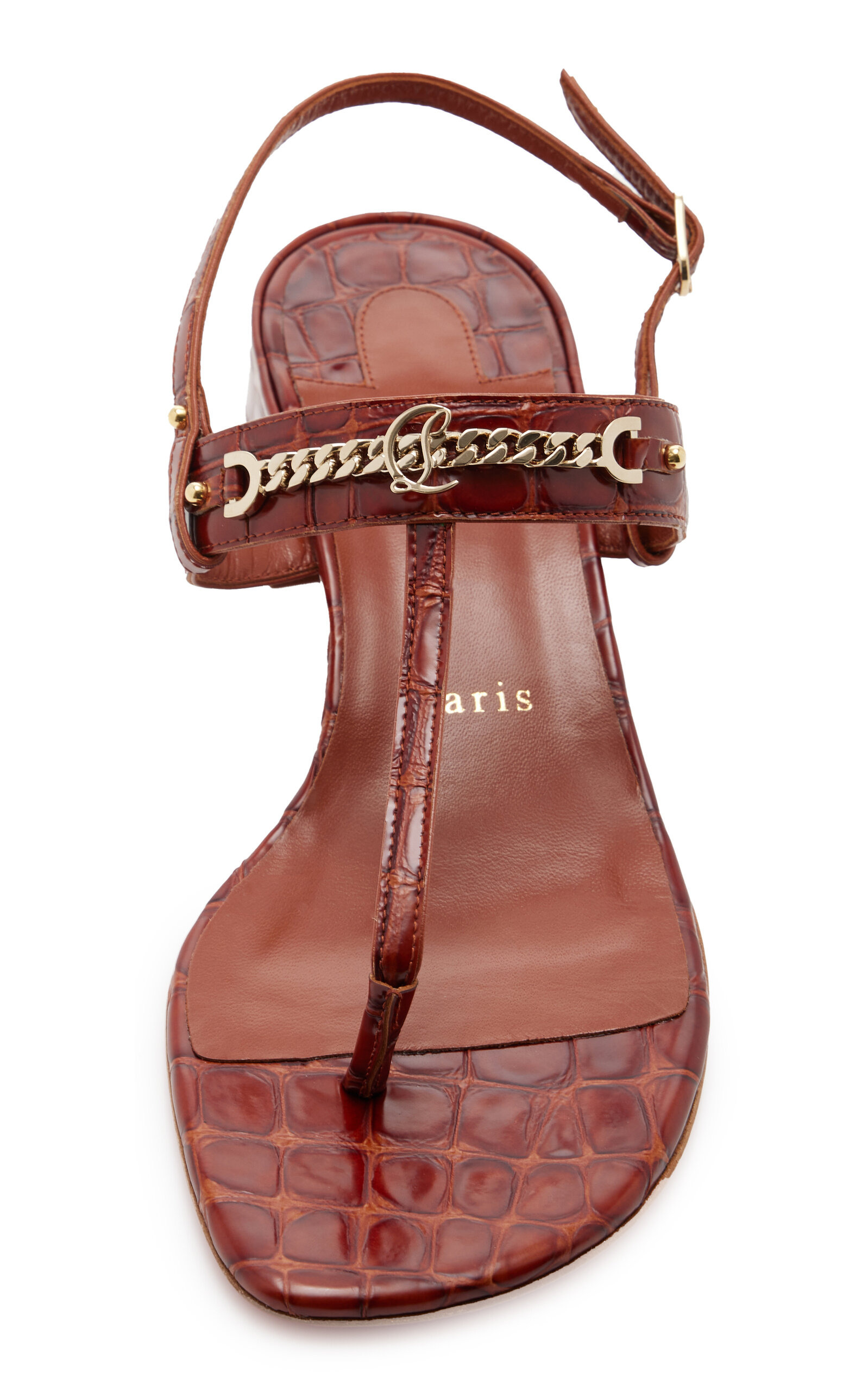 MJ Thong 25mm Croc-Embossed Leather Sandals brown - 3