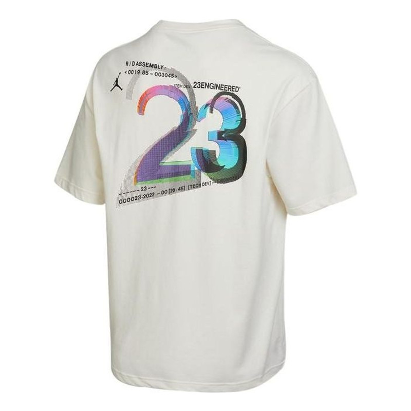 Jordan Air Jordan Solid Color Flying Man Logo Round Neck Short Sleeve White DM1419-901 outlook
