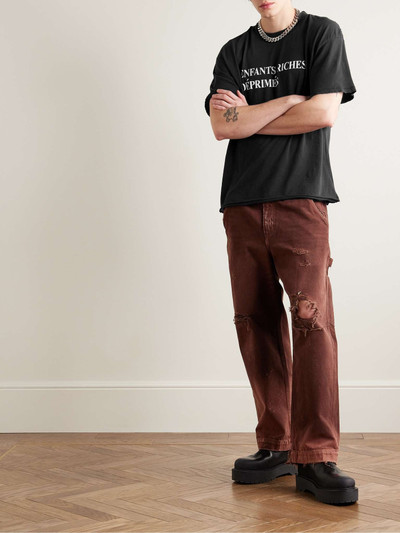 Enfants Riches Déprimés Distressed Logo-Printed Cotton-Jersey T-Shirt outlook