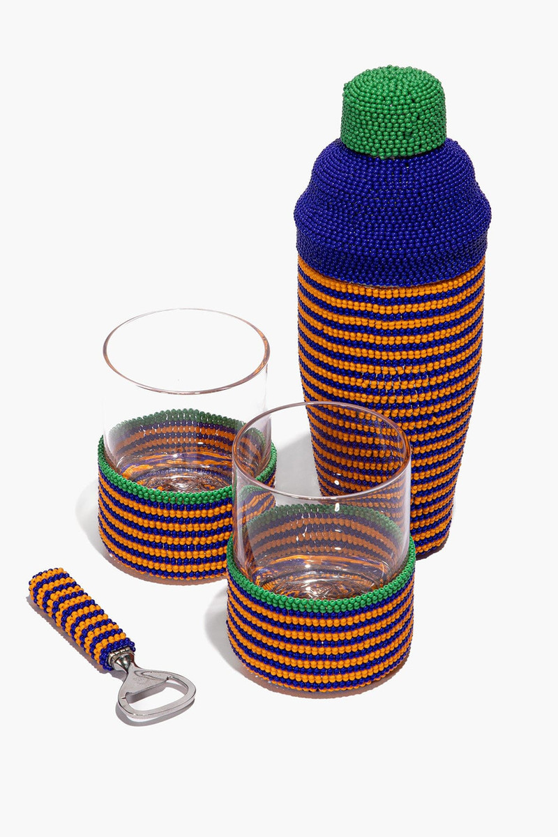 STAUD BEADED BOTTLE OPENER BLUE STRIPE 3