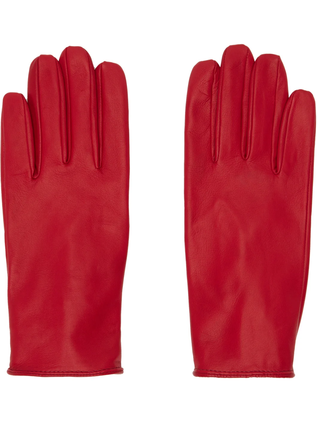 Red Leather Gloves - 1