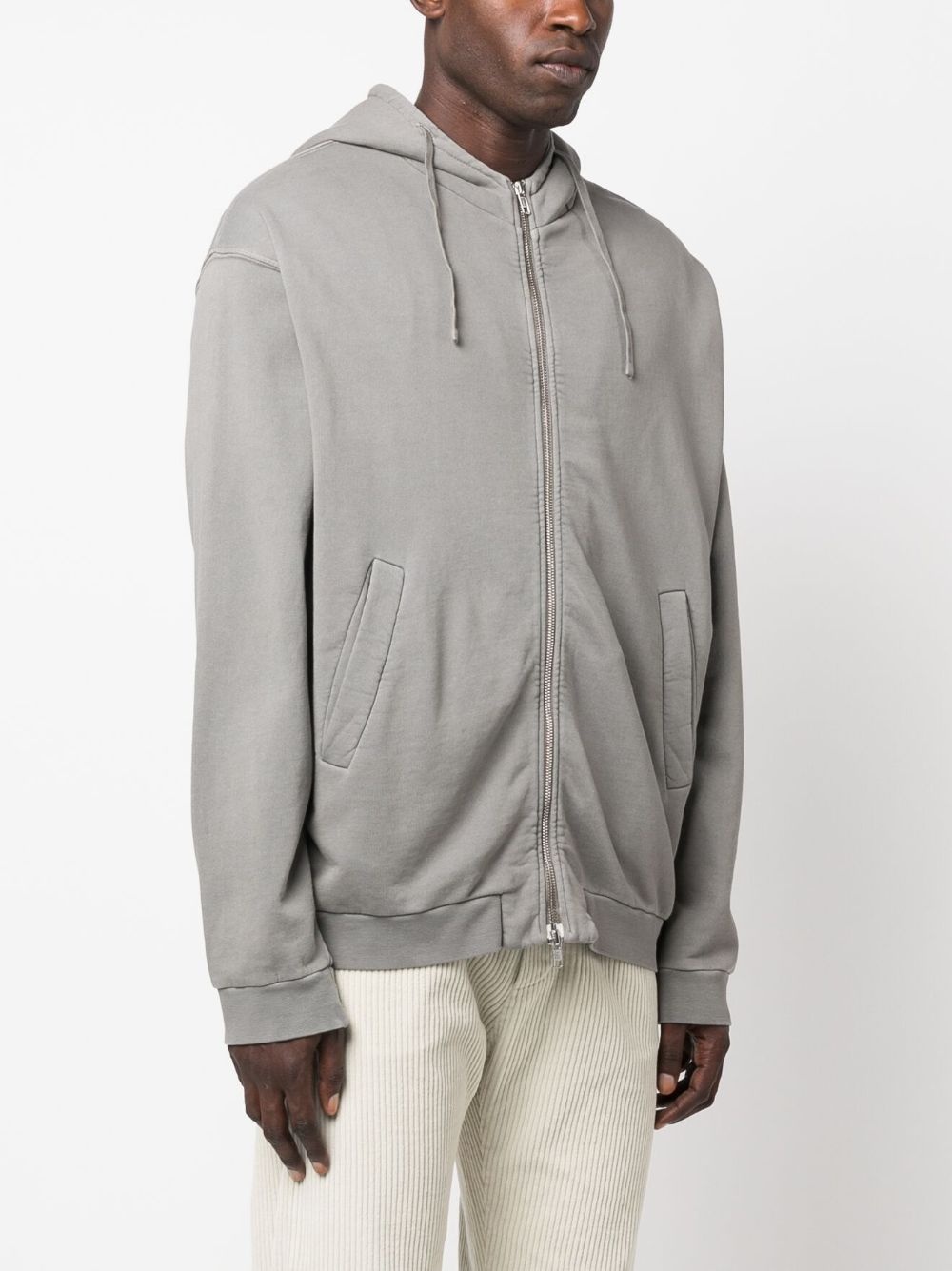 zip-up cotton hoodie - 3
