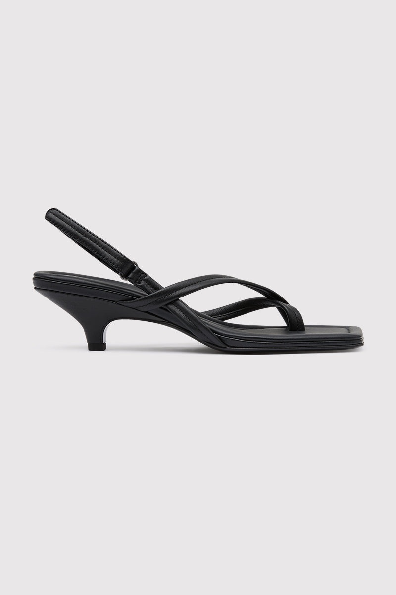 Cross Detail Heel - Black - 1