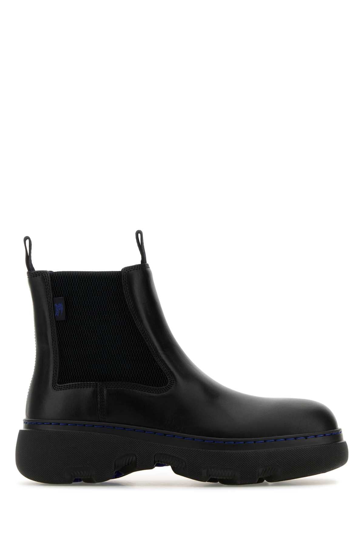 Burberry Men Black Leather Ankle Boots - 1