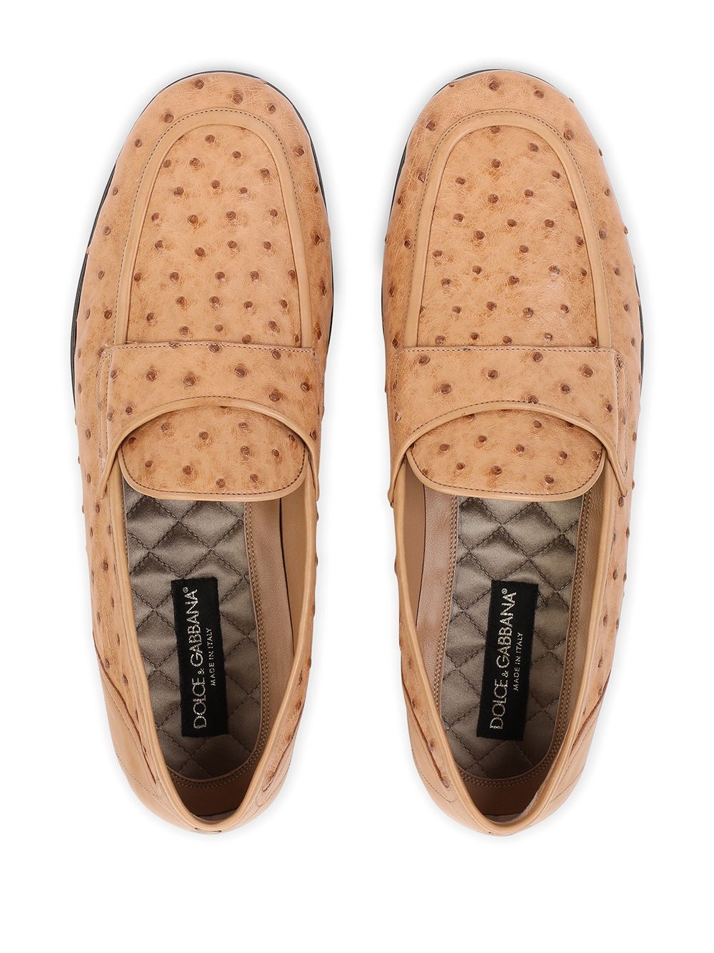 textured leather loafers - 4