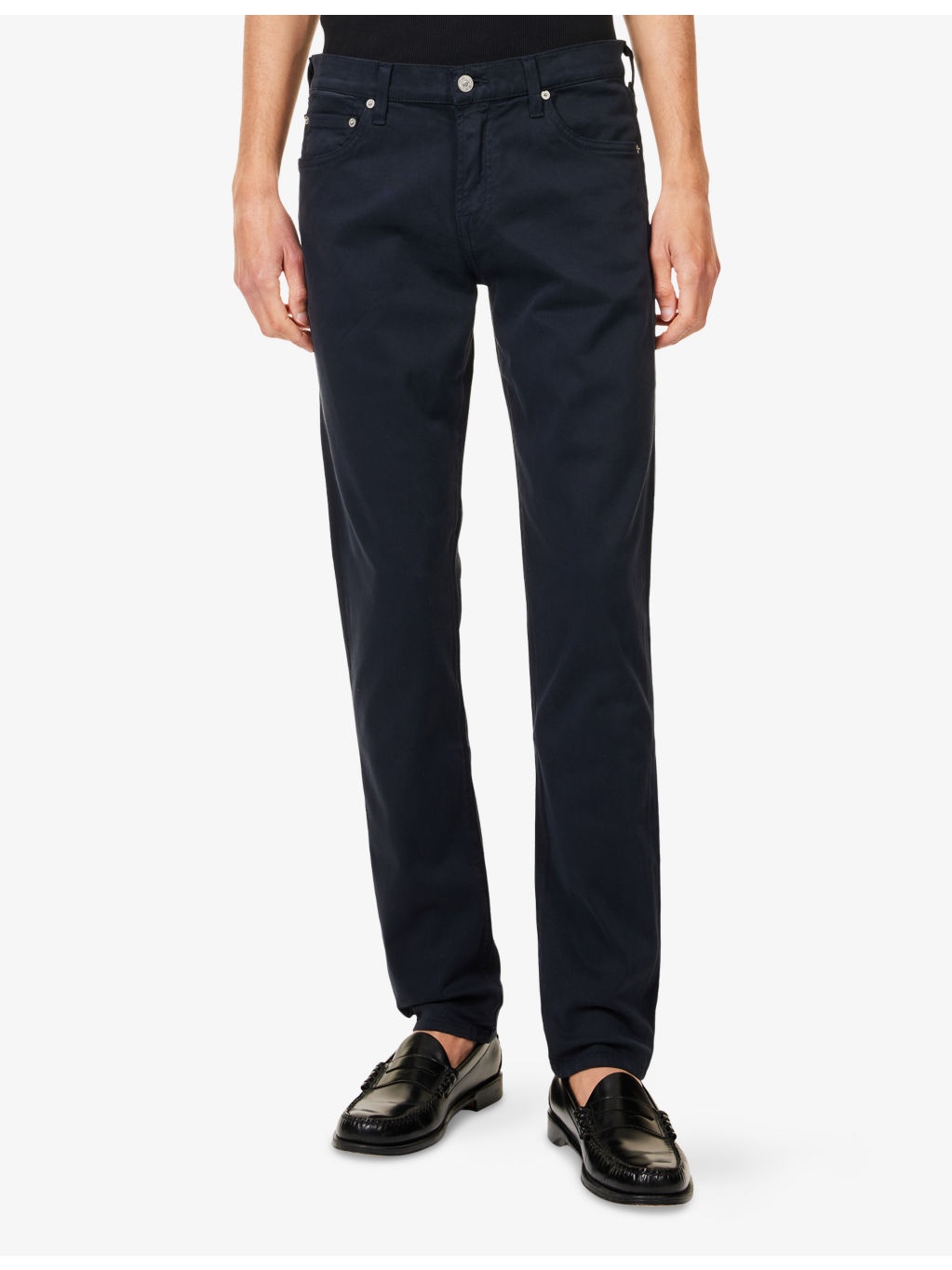 London slip-pocket straight-leg regular-fit cotton-blend trousers - 3