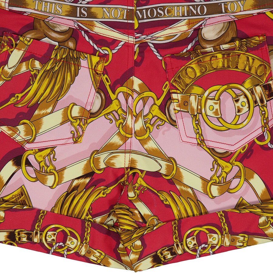 Moschino Ladies Fantasia Rosa Teddy Scarf High-waisted Shorts - 7