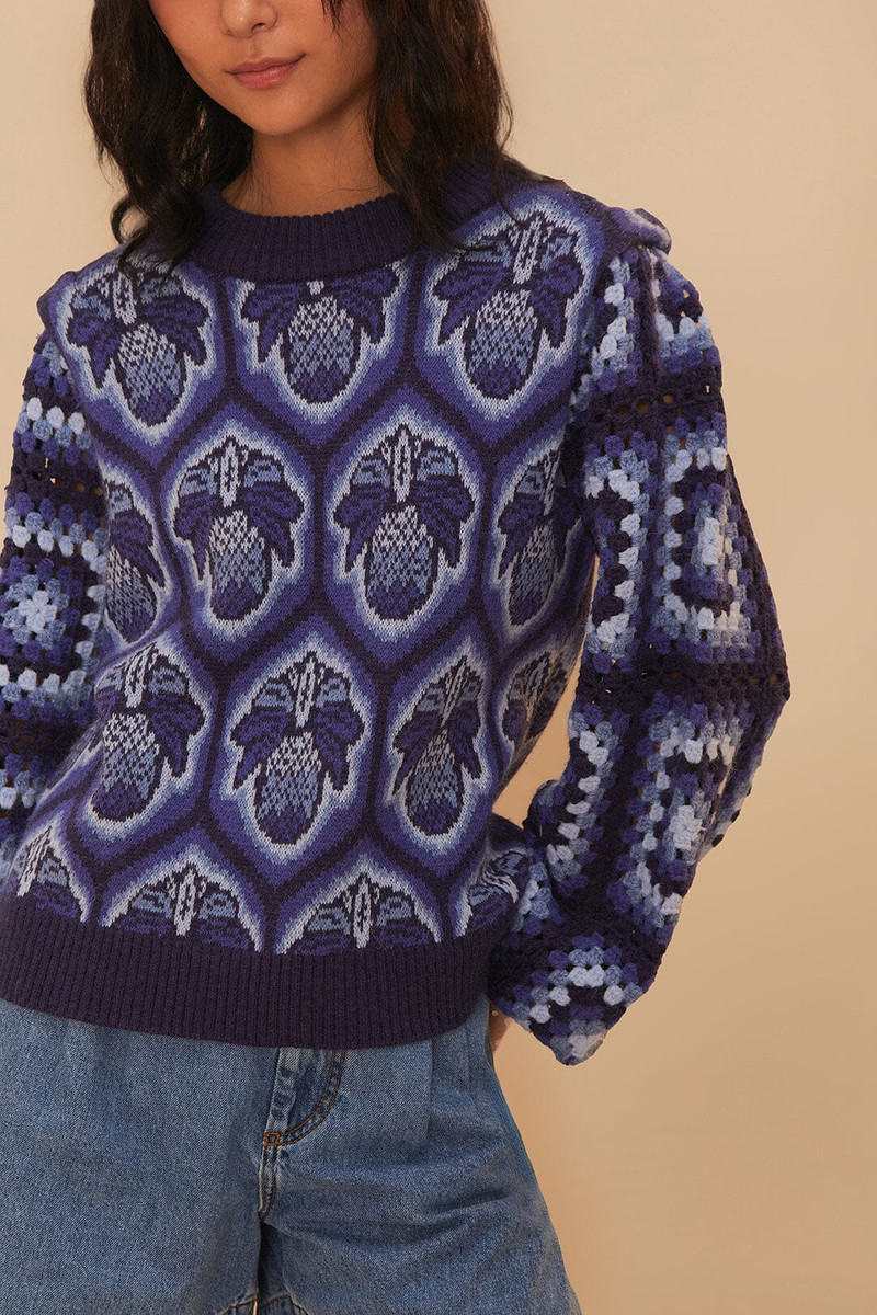 Blue Pinneaple Cobogo Knit Sweater 4