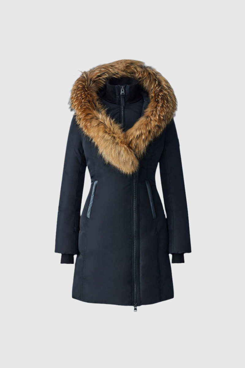 KAY-F Down coat with natural fur Signature Mackage Collar 1