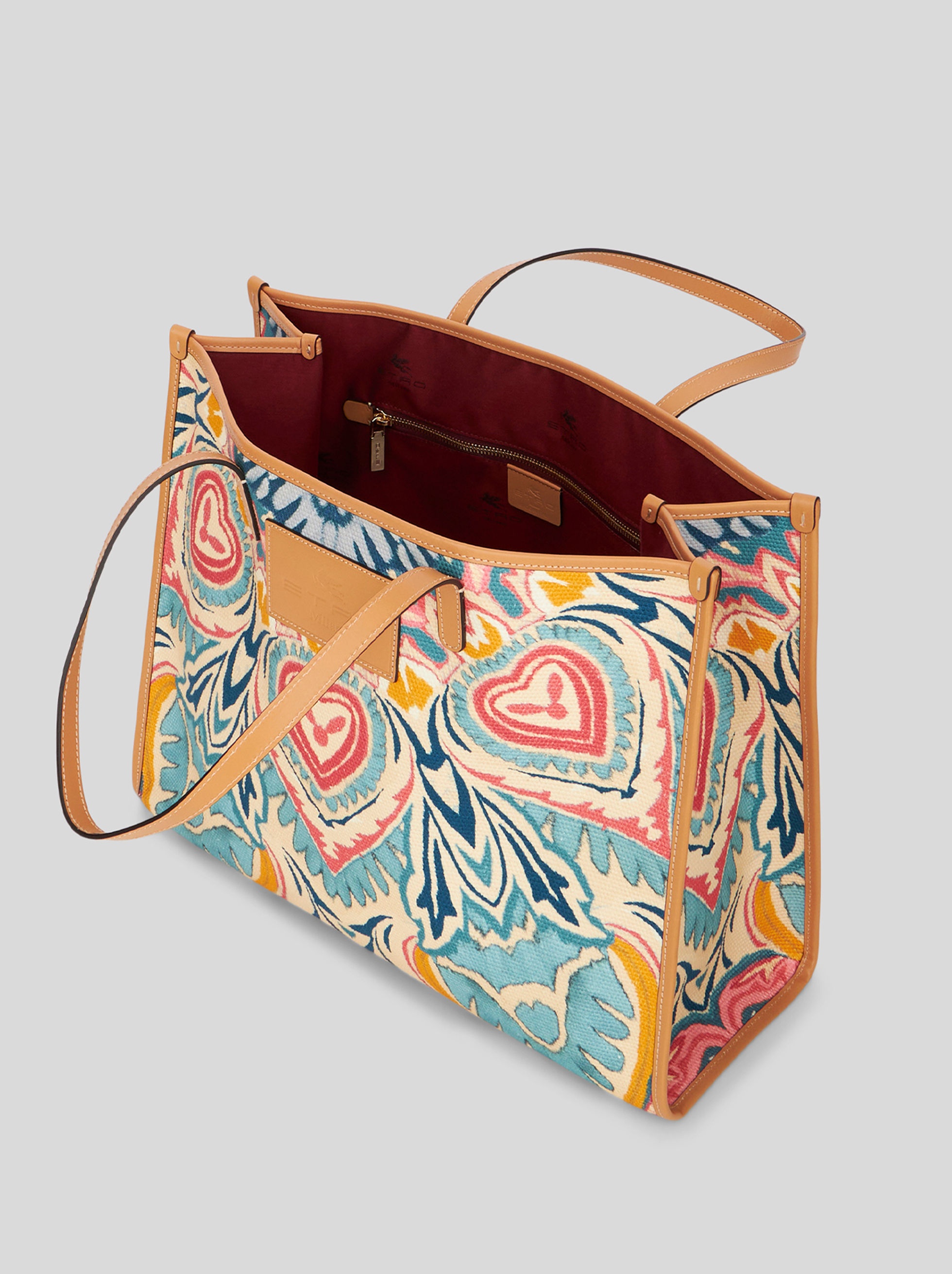 PRINTED FABRIC LARGE SHOPPING BAG - 4