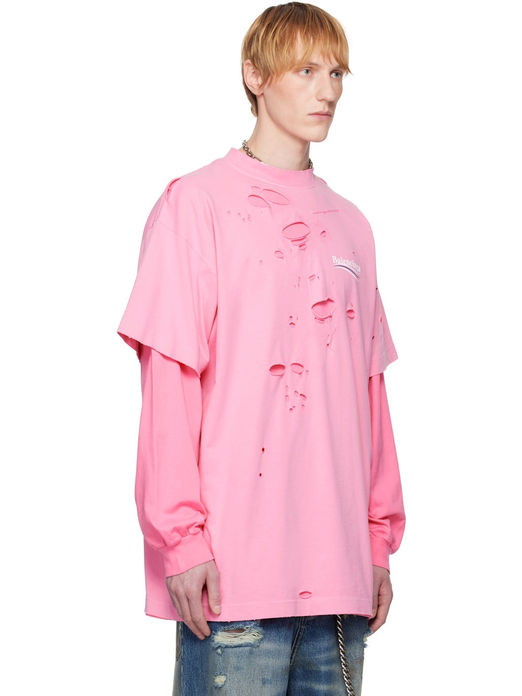 Pink Political Campaign Long Sleeve Layered T-shirt - 2