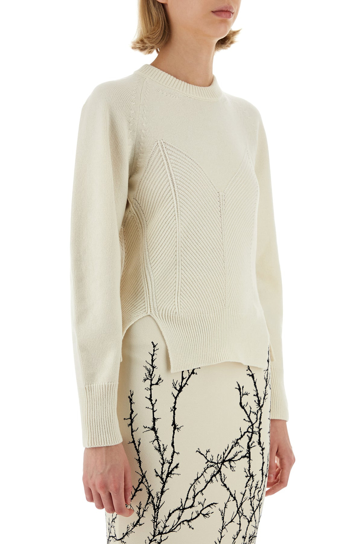 Ivory wool blend sweater - 3