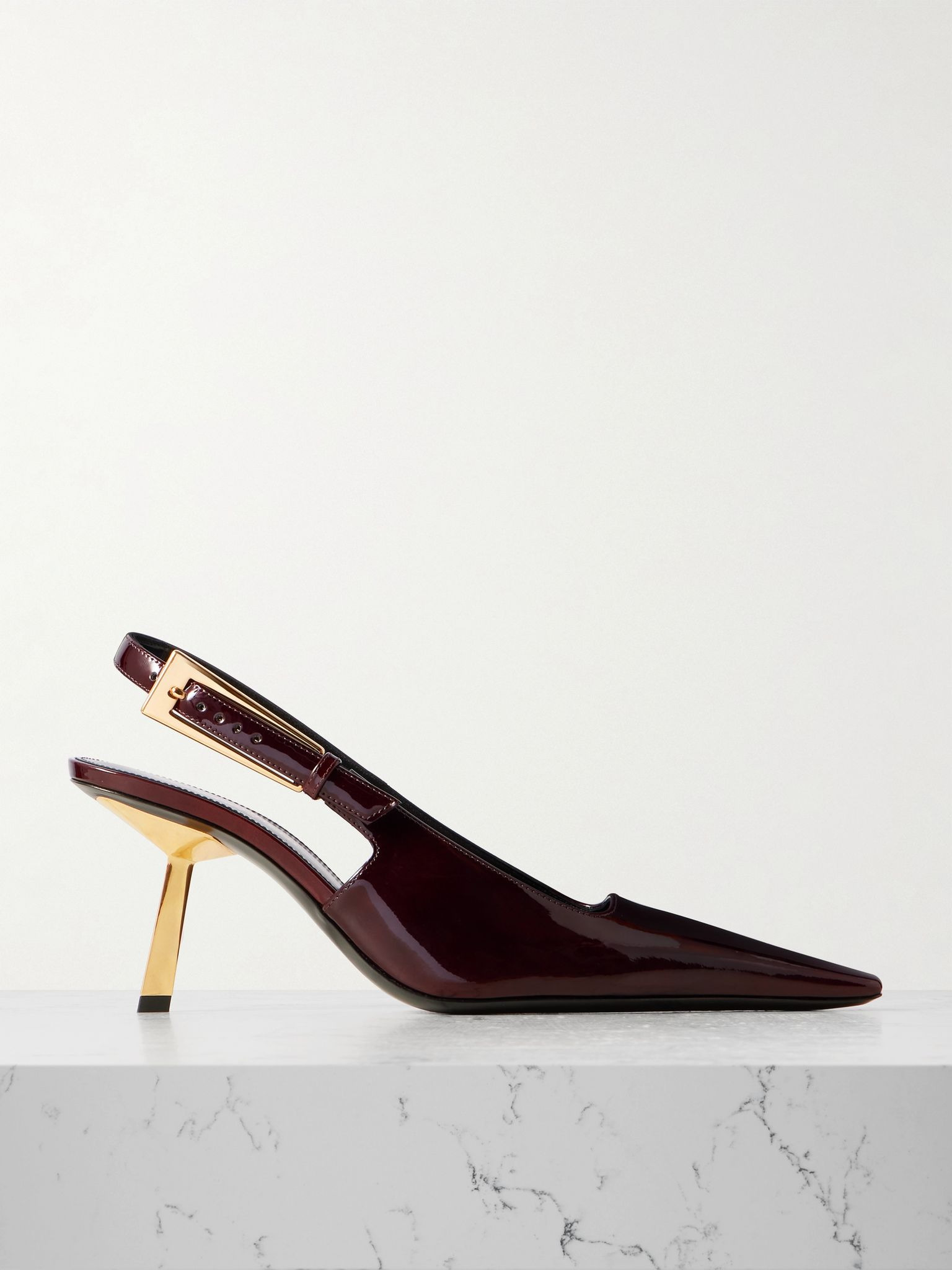 Lee patent-leather slingback pumps Brown - 1