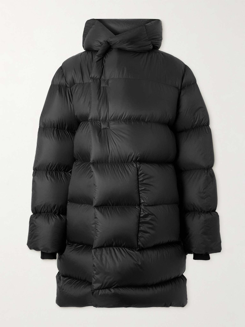 Oversized Quilted Nylon Hooded Down Jacket 1