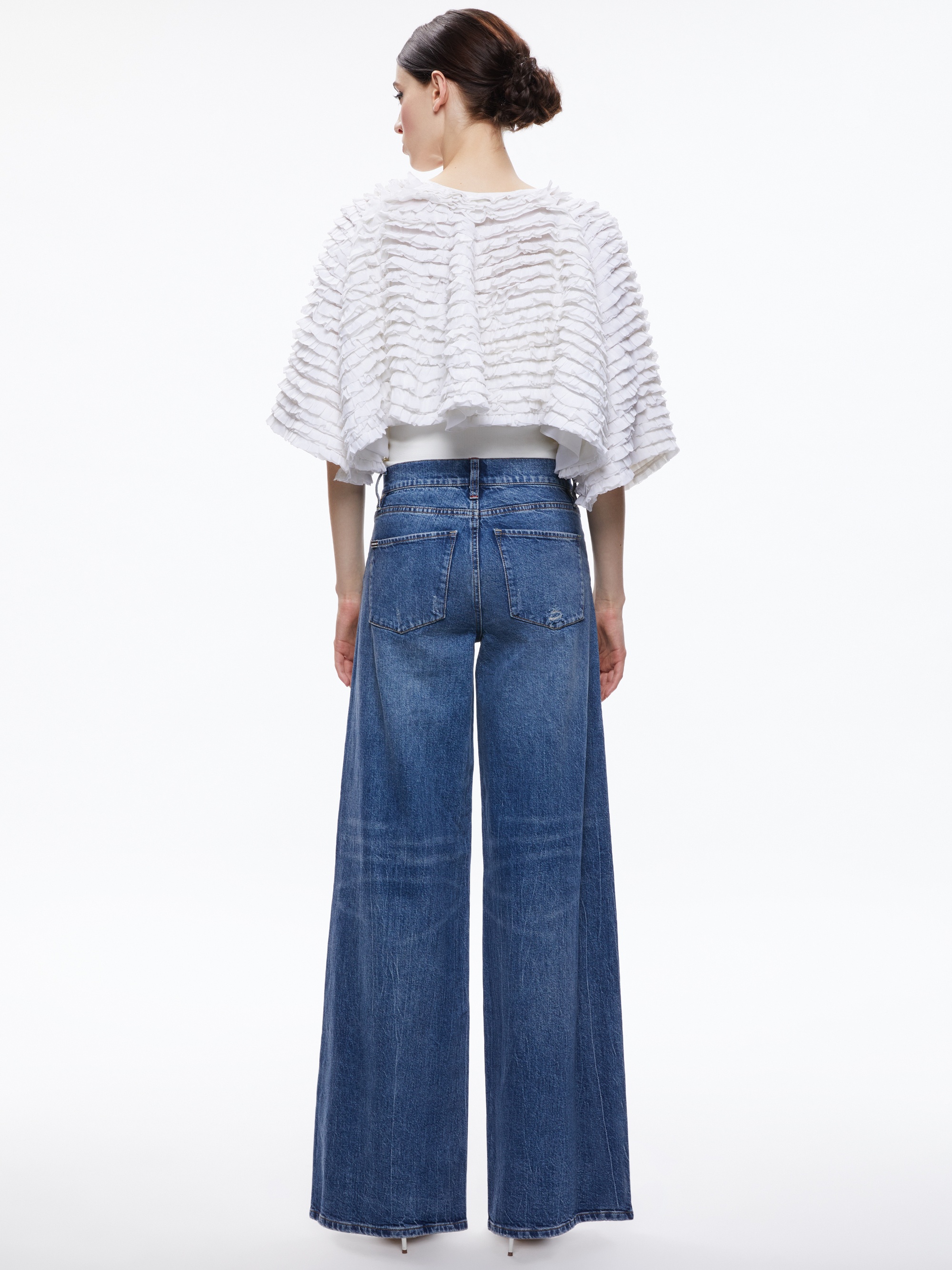 LOREE RUFFLE TIE FRONT CROPPED JACKET - 3