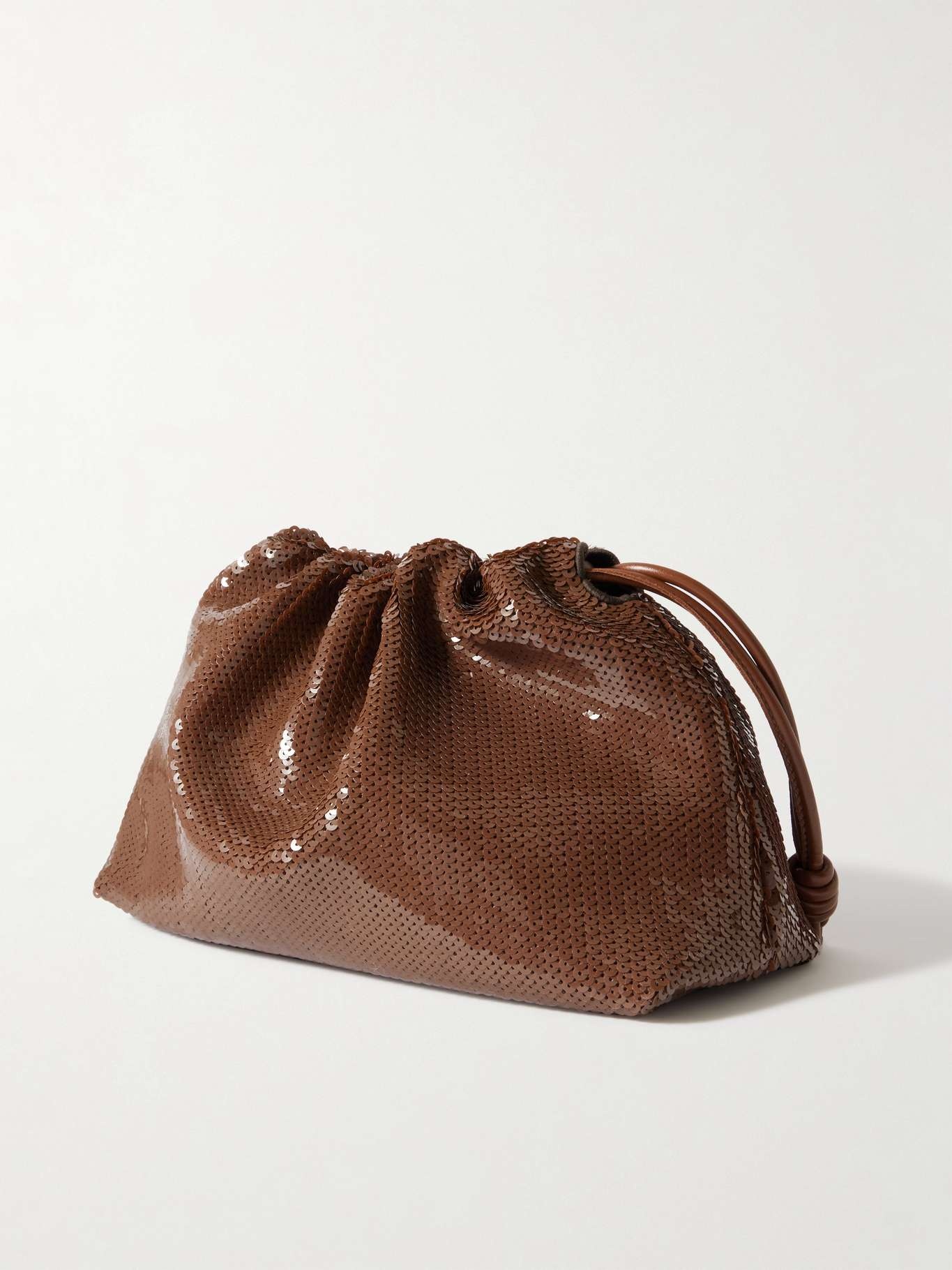 Flamenco sequined leather clutch Chocolate - 3