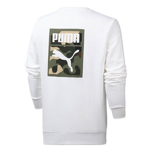 PUMA Camouflage Logo Printing Round Neck Pullover White 578884-02 - 1