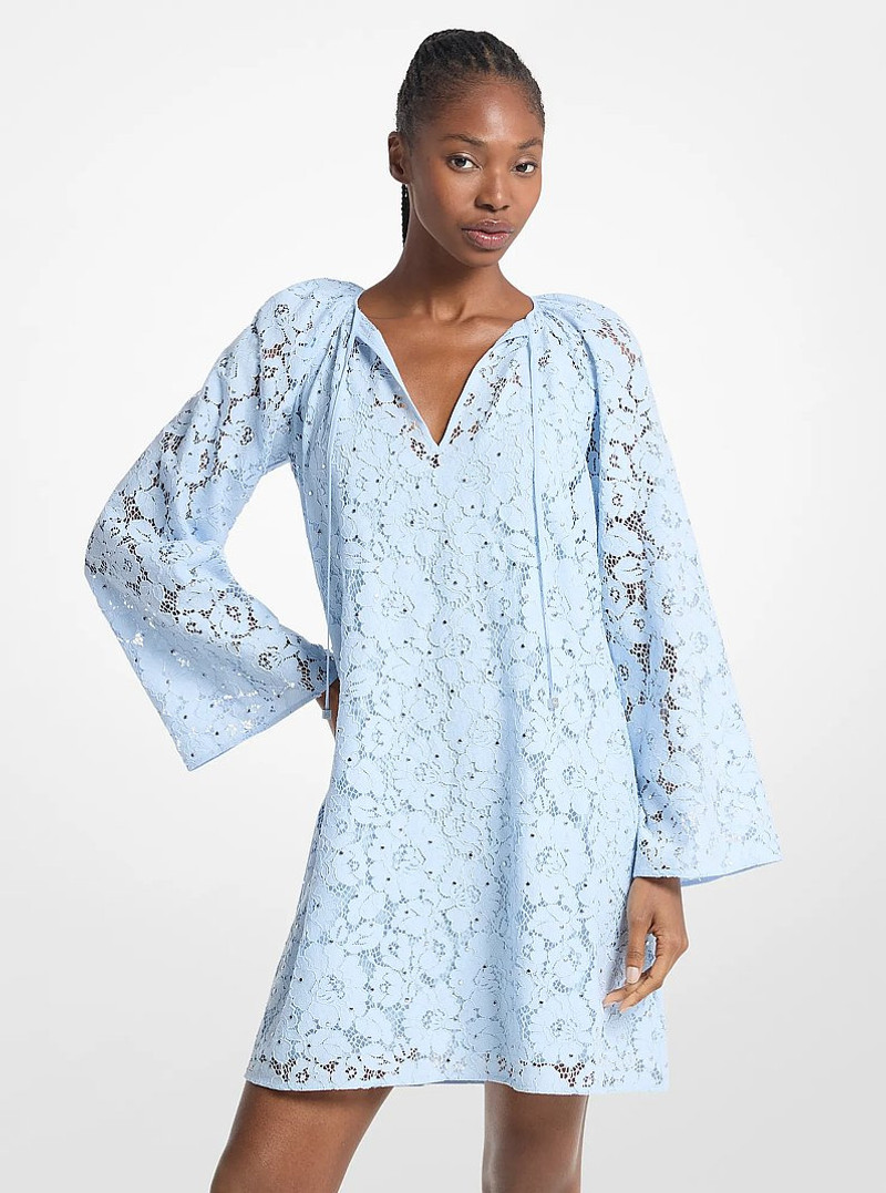Studded Corded Floral Lace Dress 1