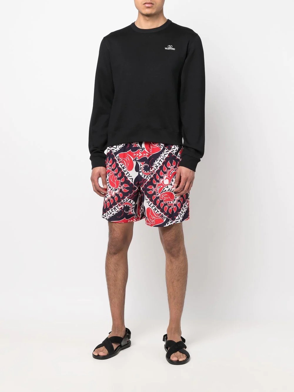 abstract-print drawstring-waist deck shorts - 2