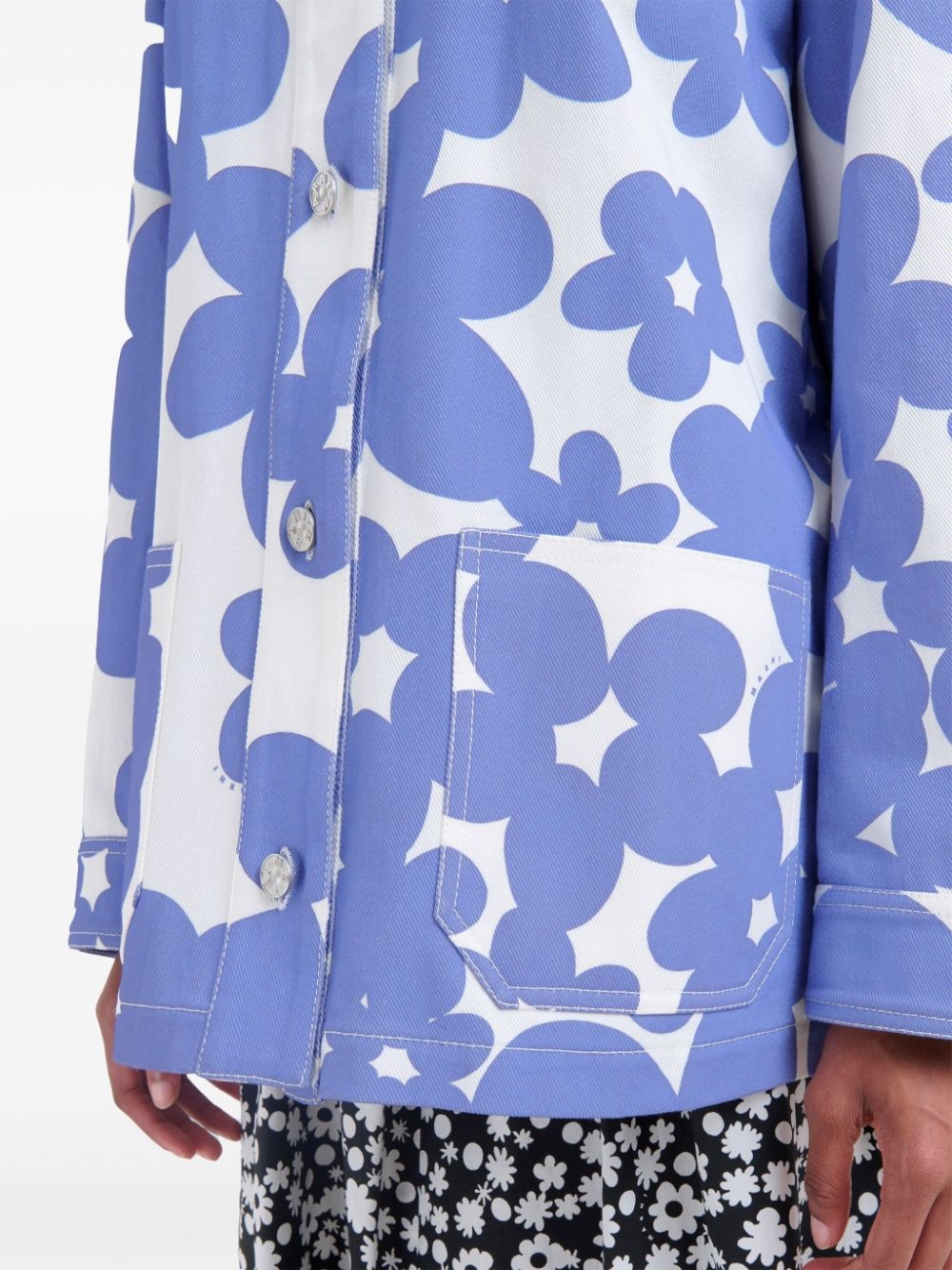 floral-print shirt jacket - 6