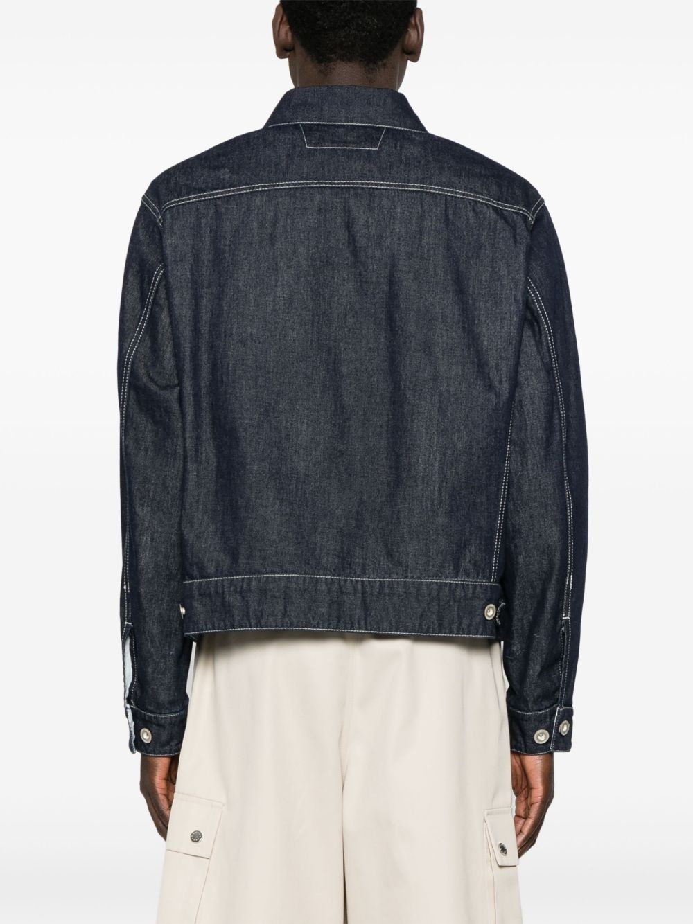 logo-patch denim jacket - 4
