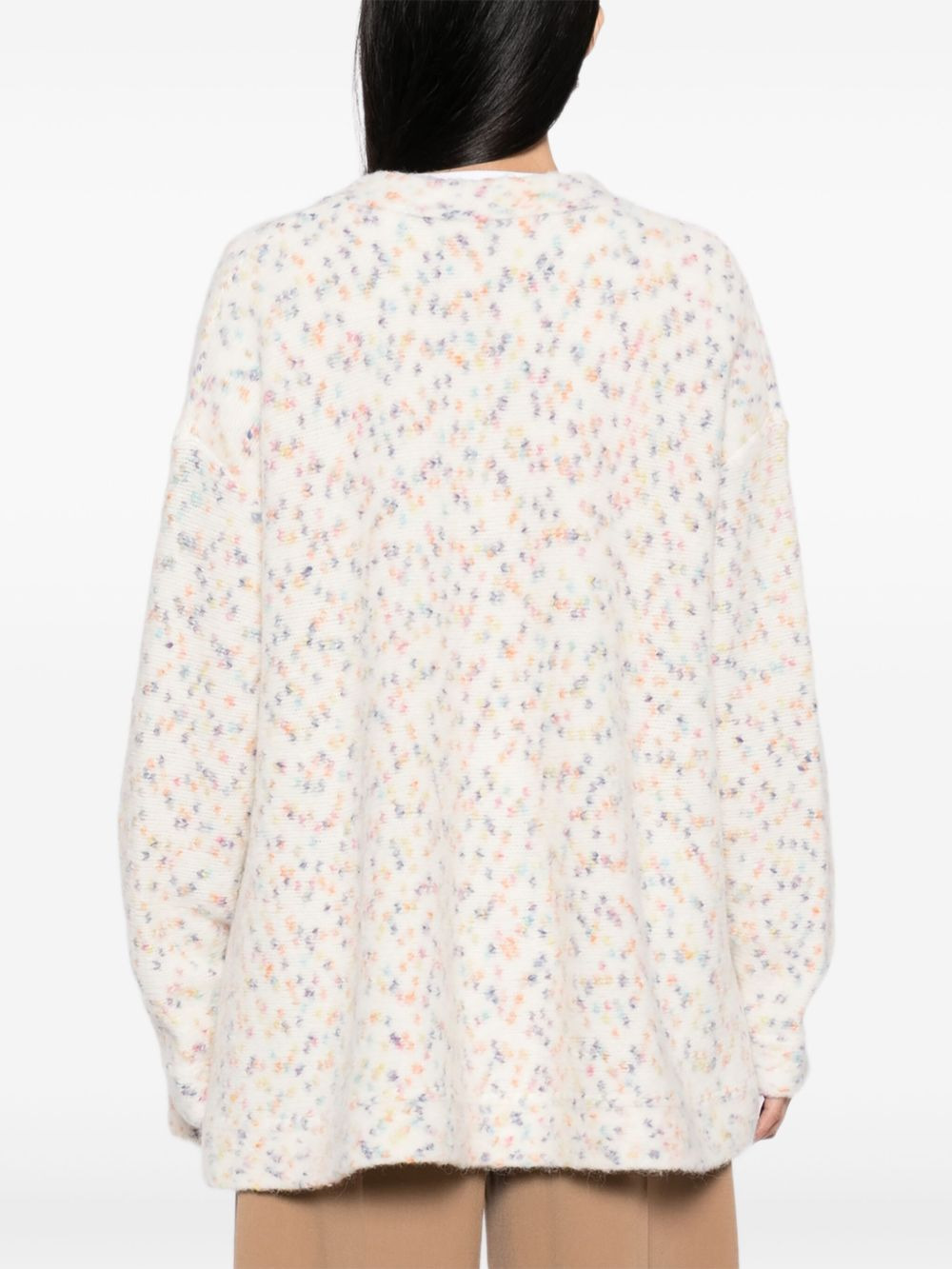 logo-embroidered cardigan - 4