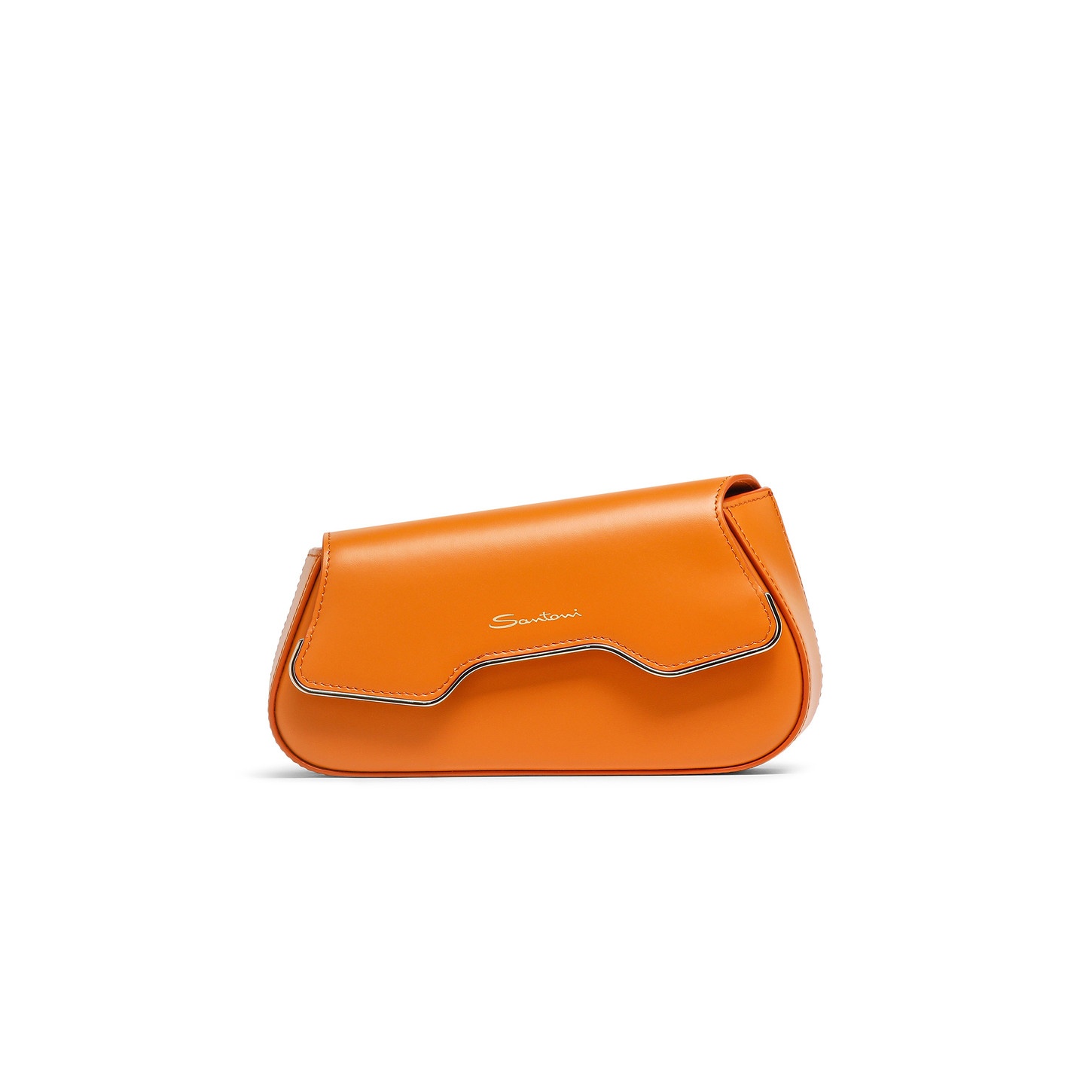 Orange leather The Pluto crossbody bag - 1