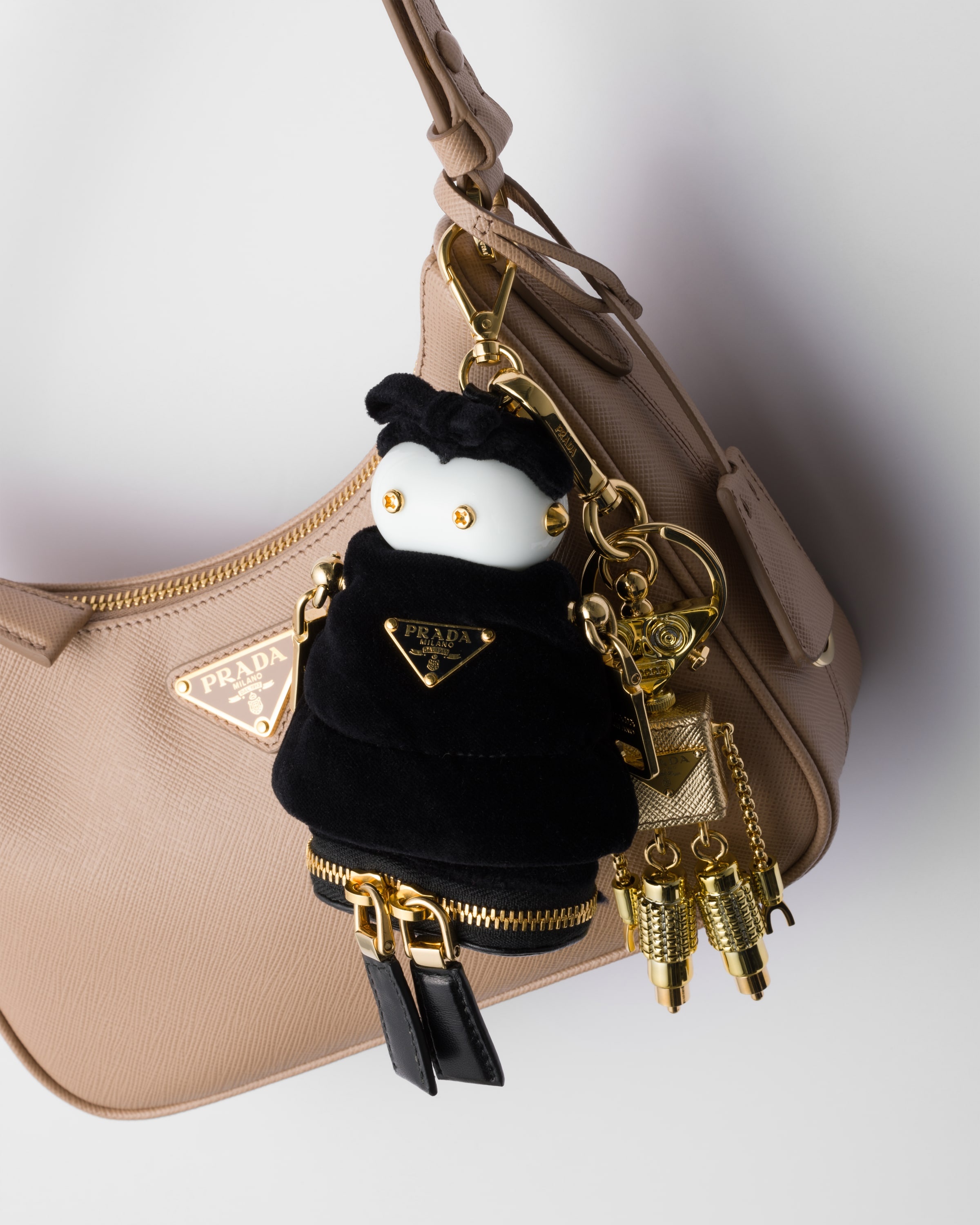 Soft Robot velvet bag charm with shoulder strap - 2