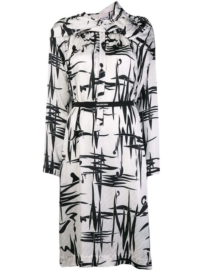 graphic print asymmetric dress 1