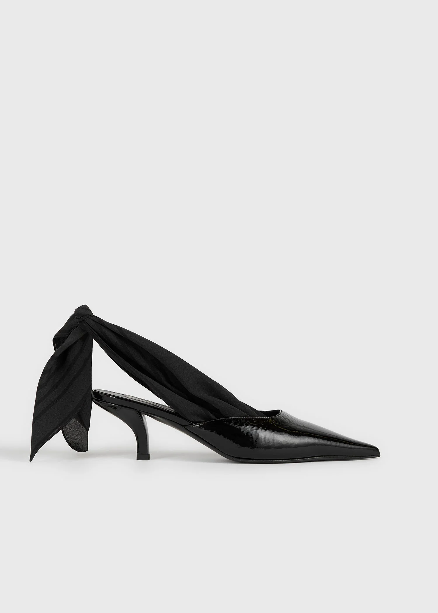 Scarf naplack slingbacks black - 1