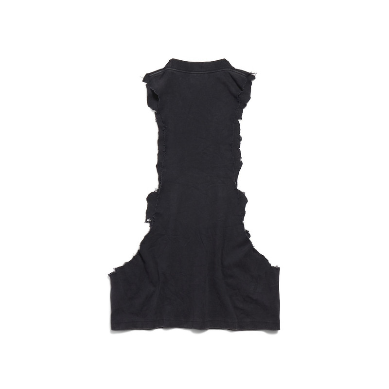 Men's Standard Ripped Tank Top in Black Faded 6
