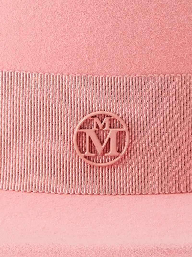 MAISON MICHEL Kiki logo-detail wool fedora outlook