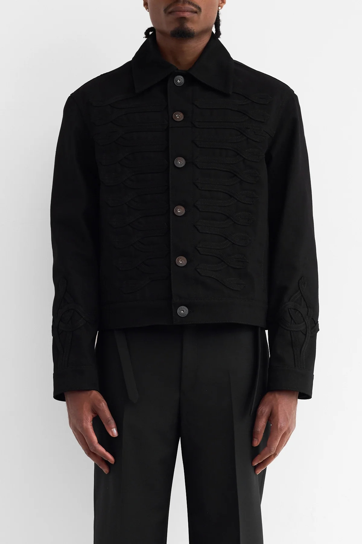 McQueen Military Denim Jacket Black - 5