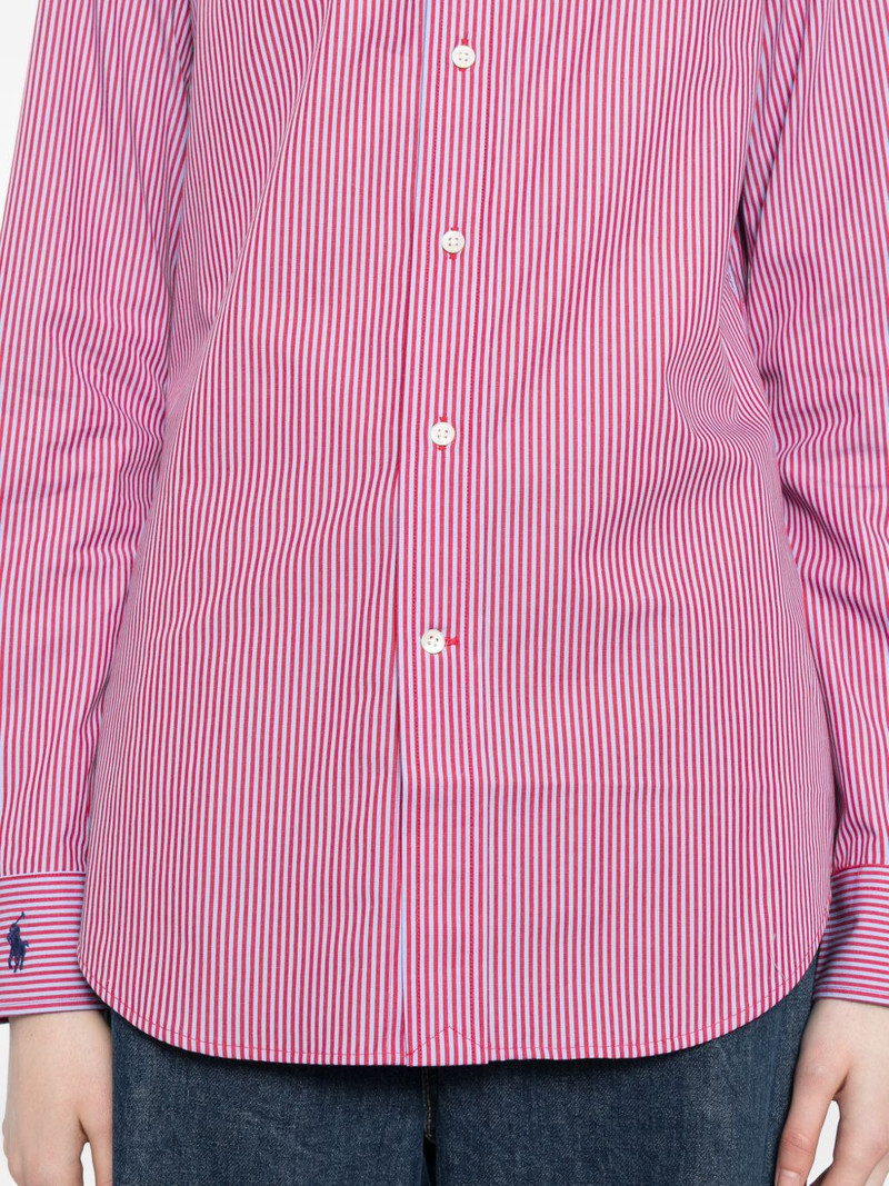 logo-embroidered striped shirt 5