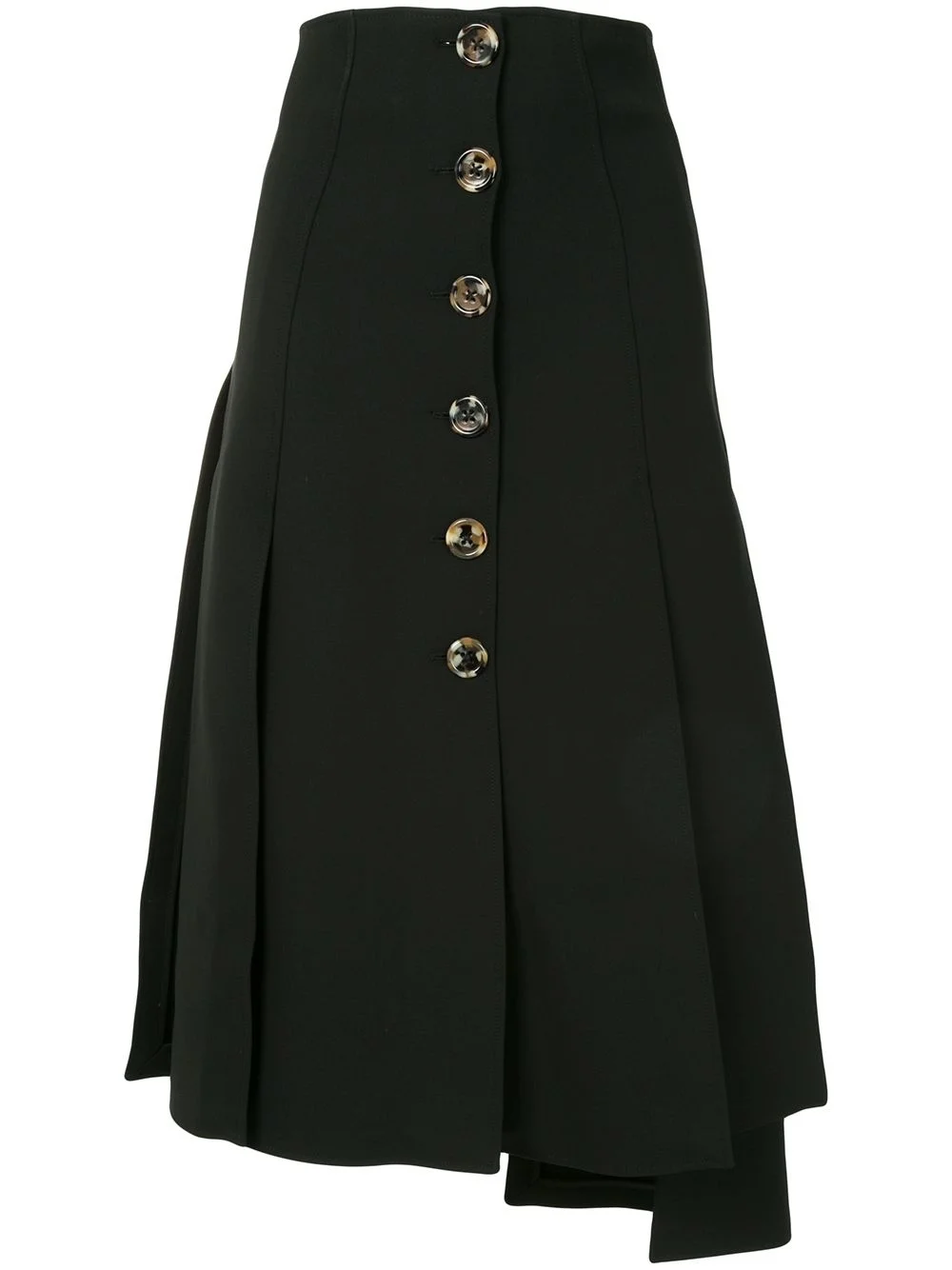 asymmetric flared midi skirt - 1