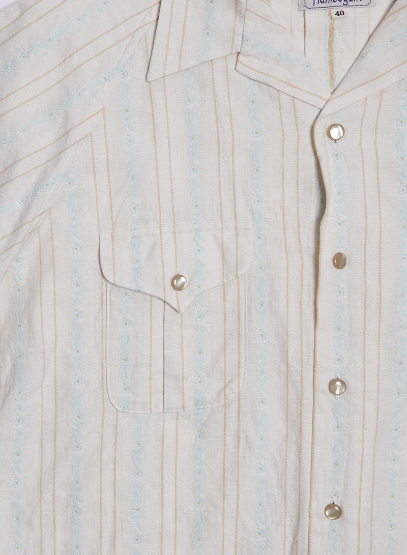 Adjustable Costume Original Cotton Dobby Stripe Raglan Sleeve Open Shirt 3