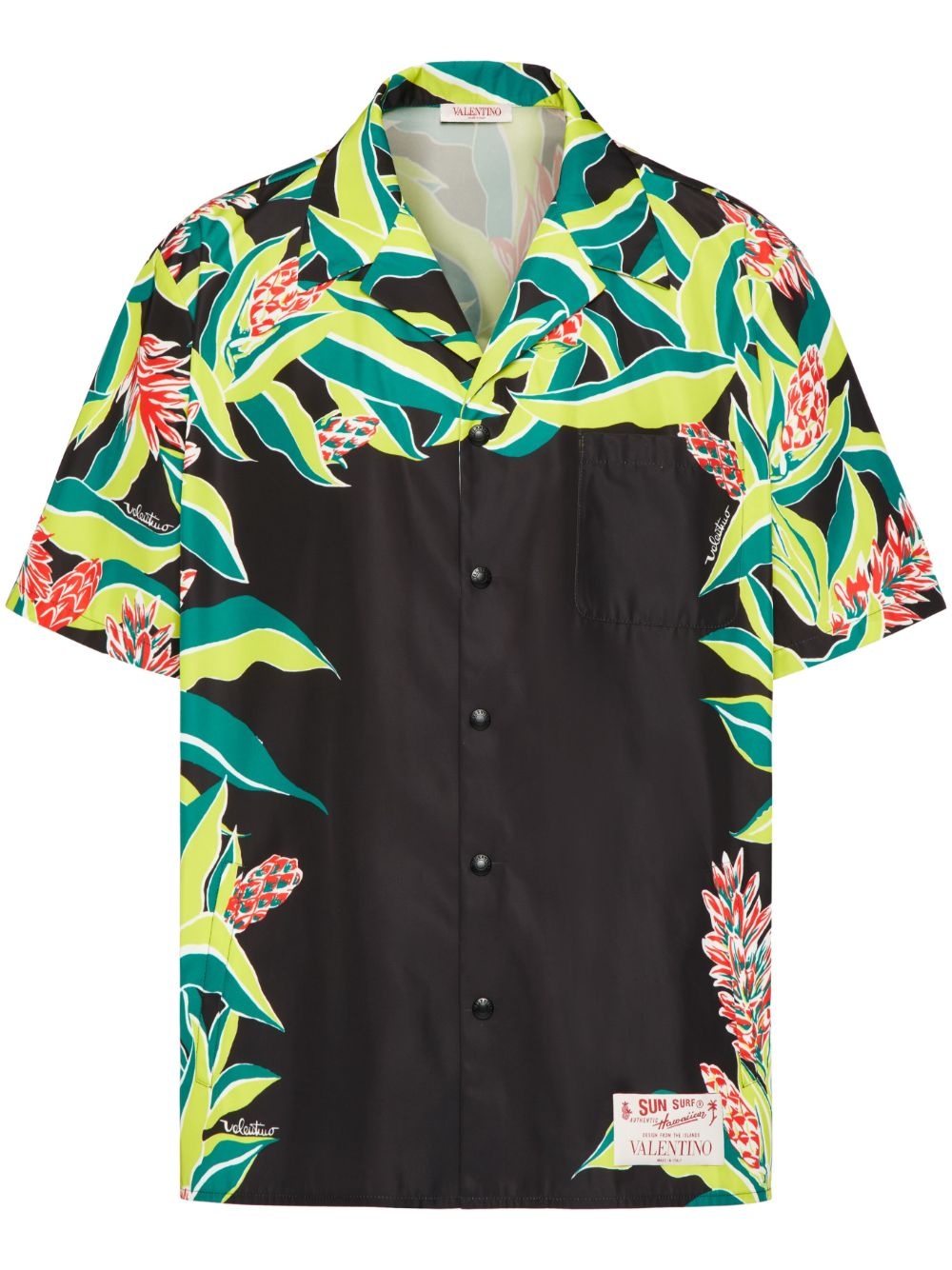 Volcano-print short-sleeve shirt - 1